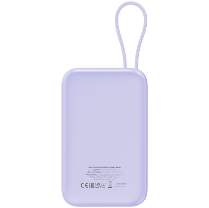 CANYON power bank OnPower 101 built-in cable 10000 mAh PD22.5W Purple