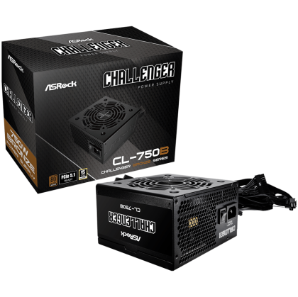 Asrock CL-750B, 750W, 80 Plus BRONZE, Non Modular PSU, 1x EPS 12V CPU(4+4pin), 2x PCIe (6+2pin), 2x 4-pin connectors, 4x SATA, OCP, SCP, OVP, UVP, OTP, OPP protections, 120 mm Fan, ATX 2.52, 5Y warranty