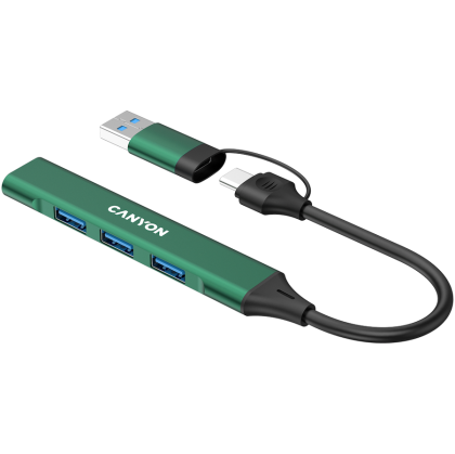 CANYON hub DS-02 4in1 USB-A/C Green