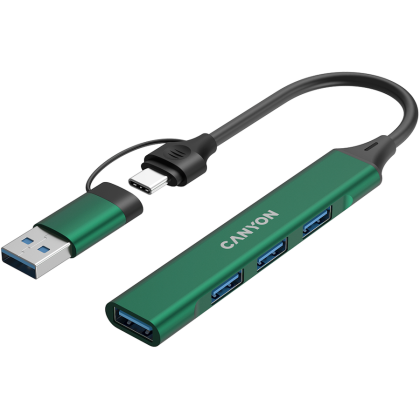 CANYON hub DS-02 4in1 USB-A/C Green