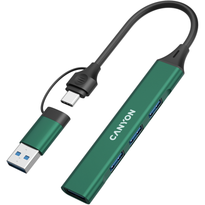 CANYON hub DS-02 4in1 USB-A/C Green