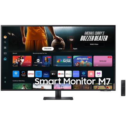 Monitor LED Samsung LS43DM702UUXDU Smart M70D, 43" UHD FLAT 16:9 (3840x2160) VA 60Hz, 300 cd/㎡, 3000:1, HDR10, 4ms(GTG), 178/178, 2 HDMI, USB-C, 3 USB-A, 2x5W Speakers, Tilt, Remote, 2Y