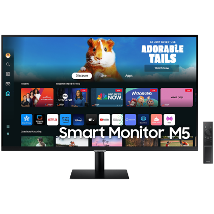 Monitor LED Samsung LS27DM500EUXDU M5 Smart, 27" FHD FLAT 16:9 (1920x1080) VA 60Hz, 250 cd/㎡, 3000:1, 4ms, 178/178, USB Hub 2xHDMI, Tilt, WiFi5, Bluetooth, Tizen, VESA 100x100, 2Y