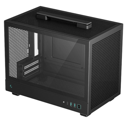 DeepCool CH160, Mini Tower, Mini-ITX, 2xUSB3.0, 1xType-C Gen 2, 1xAudio, Mesh Panel, Black, R-CH160-BKNGI0-G-1