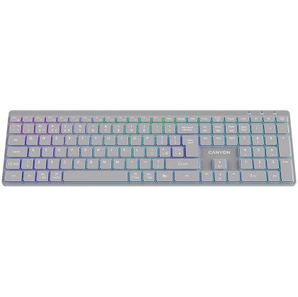 CANYON keyboard HKB-W11 UK/US RGB Dual Mode Wireless Grey