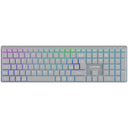 CANYON keyboard HKB-W11 UK/US RGB Dual Mode Wireless Grey