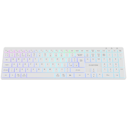 CANYON keyboard HKB-W11 UK/US RGB Dual Mode Wireless White