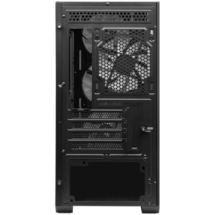 MSI MAG FORGE M100A, M-ATX Tower, M-ATX/ M-ITX, 1x USB 3.2 Gen 1 Type-A, 2x USB 2.0 Type-A, 1x Audio, 1x Mic, Power Button, 4x 120mm ARGB Fans, Mesh Panel, Acrylic panel.