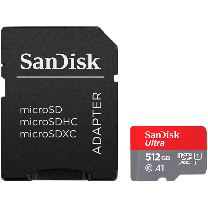 SanDisk Ultra microSDXC 512GB + SD Adapter 150MB/s A1 Class 10 UHS-I
