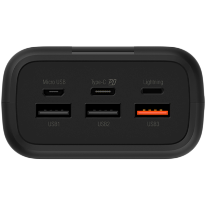 Silicon Power QX55 30.000mAh PowerBank > 500 charging cycles Triple USB-A Output, 1x Type-C In/Output , Triple input: Type-C, Micro-USB, Lightning, QC/PD, 30.000 mAh