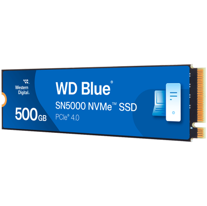 SSD WD Blue SN5000 NVMe (M.2 2280, 500GB, PCIe Gen4 16GT/s, up to 4 Lanes)