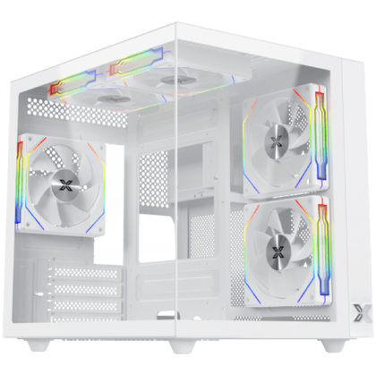 Aqua M Lite Arctic (WH, MATX, U3x1 & U2x1, 2PCS TG, 4PCS G22A Arctic Reverse & 1PC G22A Arctic,ARGB Remote Control Box)