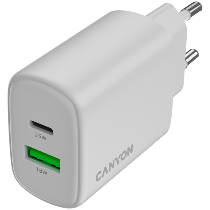 CANYON charger OnCharge 250 25W 1xPD 1xQC EU White
