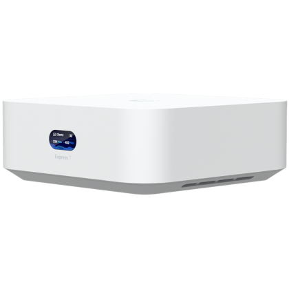 Ubiquiti UniFi Express 7 UX7-EU Mesh-scalable, super-compact 10G Cloud Gateway with integrated WiFi 7, 10 GbE RJ45 WAN port, 2.5 GbE RJ45 LAN port to extend network, up to 30+ UniFi devices and 300+ clients