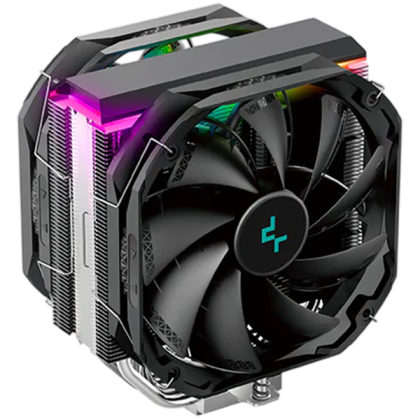 DeepCool AS500 PLUS, CPU Air Cooler, 2x140mm PWM Fan, Addressable RGB LED, Intel LGA2066/2011-v3/2011/1700/1200/1151/1150/1155, AMD AM5/AM4, 142×102×164 mm(L×W×H) R-AS500-BKNLMP-G