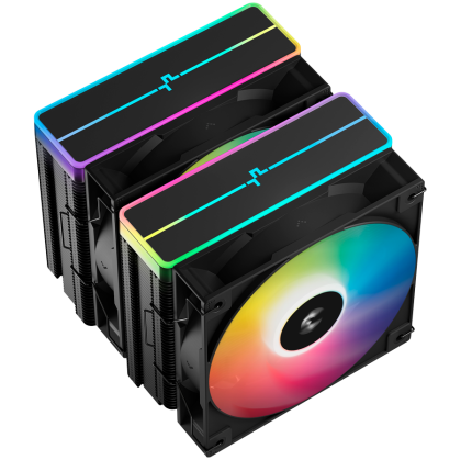 DeepCool AG620 BK ARGB V2, CPU Air Cooler, 2x120mm ARGB PWM Fan, Core Touch Technology 2.0, 6 Heatpipes, LGA1851/1700/1200/115x, AMD AM5/AM4, 129x136x161 mm(LxWxH), 2Y, R-AG620-BKAMMN-GJD