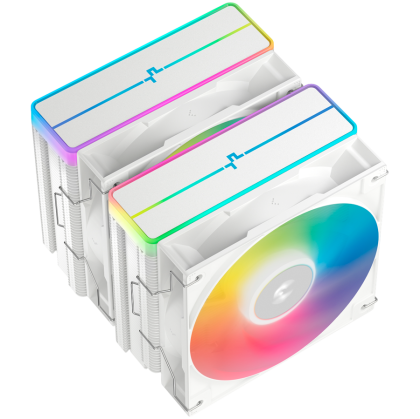 DeepCool AG620 WH ARGB V2, CPU Air Cooler, 2x120mm ARGB PWM Fan, Core Touch Technology 2.0, 6 Heatpipes, White, LGA1851/1700/1200/115x, AMD AM5/AM4, 129x136x161 mm(LxWxH), 2Y, R-AG620-WHAMMN-GJD