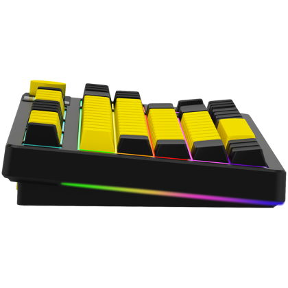 LORGAR KBP70TKLW, Wireless TKL Mechanical Gaming Keyboard Pro, Black/yellow, EN layout