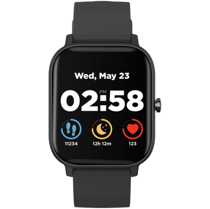 CANYON Wildberry SW-74, Smart watch, 1.3inches TFT full touch screen, Zinic+plastic body, IP67 waterproof, multi-sport mode, compatibility with iOS and android, black body with black silicon belt, Host: 43*37*9mm, Strap: 230x20mm, 45g