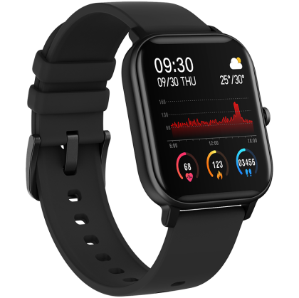 CANYON Wildberry SW-74, Smart watch, 1.3inches TFT full touch screen, Zinic+plastic body, IP67 waterproof, multi-sport mode, compatibility with iOS and android, black body with black silicon belt, Host: 43*37*9mm, Strap: 230x20mm, 45g