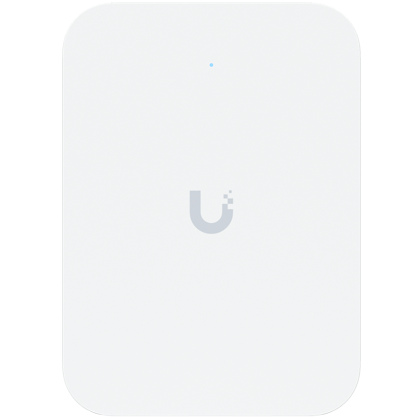 Ubiquiti UniFi U70IW Wall mounted WiFi 7 AP with 4 spatial streams and an integreated 2.5GbE PoE switch desined for hospitality enviorments