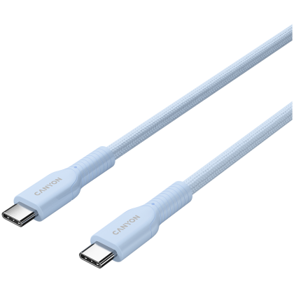 CANYON cable OnWire 60CL C-C 60W COLOR Braided 1m Light Blue