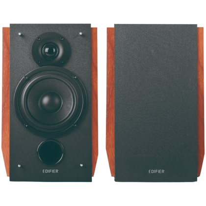 Edifier R1700BTs .0 Bookshelf Speakers, BT V5.1, RCA, 0.75-inch Tweeters, 4-inch Drivers, Sub-Out, 66W (RMS), Control Knobs and Remote Control, Brown