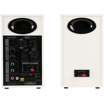 Edifier MR3 Active Studio Monitors, BT V5.4, RCA, AUX, 1-inch Tweeters, 3.5-inch Drivers, 36W (RMS), Tone Control Dials, White