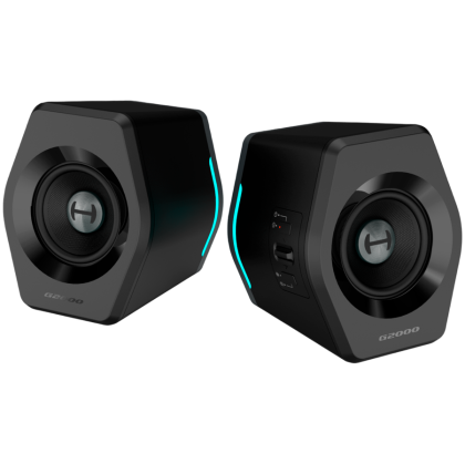 Edifier G2000 2.0 Audio System, BT V5.1, USB, AUX, 2.75-inch Drivers, RGB Lighting, 16W (RMS), Black