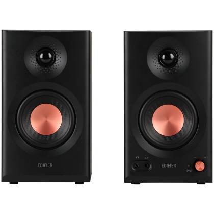 Edifier MR3 Active Studio Monitors, BT V5.4, RCA, AUX, 1-inch Tweeters, 3.5-inch Drivers, 36W (RMS), Tone Control Dials, Black