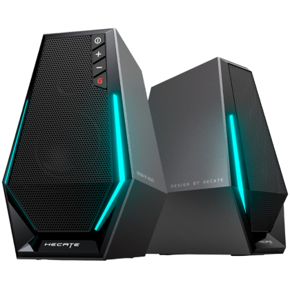 Edifier G1500 2.0 Audio System, BT V5.3, USB, AUX, 2.5-inch Drivers, RGB Lighting, 5W (RMS), Black