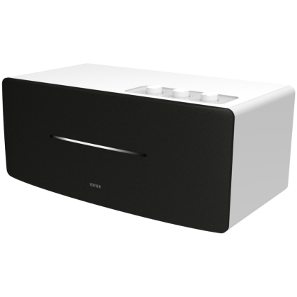 Edifier D12 2.0 Bluetooth Speaker, BT V5.0, RCA, AUX, 2x 4-inch Midrange Drivers, 2x 19mm Tweeters, Remote Control and Top-Mounted Controls, White