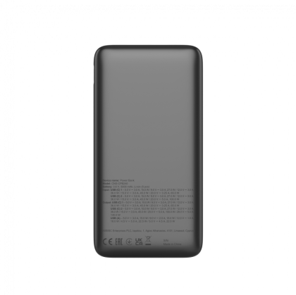 CANYON Power Bank PB-240, 25000mAh PD140W display power bank,Size160.0x82x27 mm Weight 508+-10g, Dark Grey