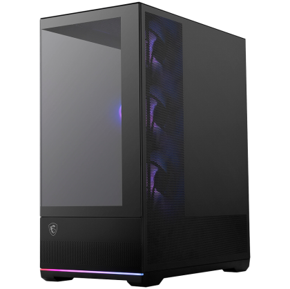 MSI MAG PANO 110R PZ, Mid-Tower, ATX/M-ATX/ITX, 2x USB 3.2, 1x USB Type-C 20Gbs, 1x Audio/Mic, LED Button, ARGB Hub, 4x 120mm ARGB Fans, ARGB Fan Hub, Mesh Panel, Tempered Glass, Black