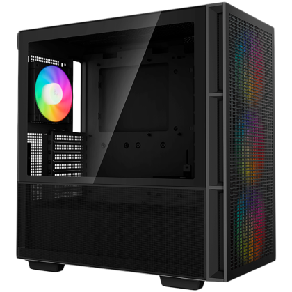 DeepCool CH560, Mid Tower, Mini-ITX/Micro-ATX/ATX/E-ATX, 1xUSB3.0, 1xType-C, 1xAudio, 3x140mm + 1x120mm Pre-Installed ARGB Fans, Tempered Glass, Mesh Panels, GPU Support Arm, Black, R-CH560-BKAPE4-G-1