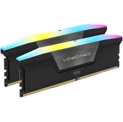 CORSAIR VENGEANCE RGB DDR5 64GB (2 x 32GB) DDR5 6400 CL32-40-40-84 1.40V Intel XMP - BLACK