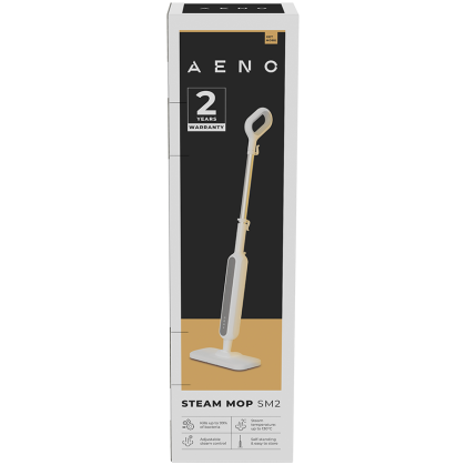 AENO Steam Mop SM2: 1200W, 130°C, IPX4, Tank Volume 275mL, 3 steam modes, self-standing