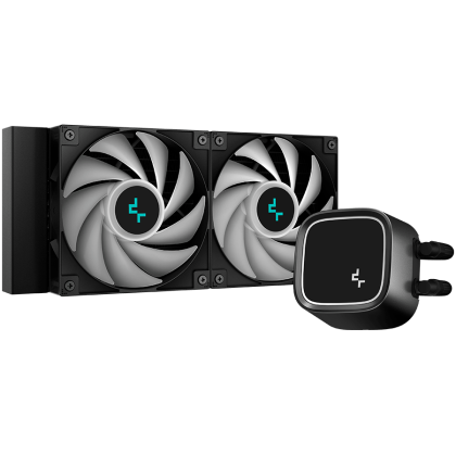 DeepCool LE520, 240mm CPU Liquid Cooler, 2x120mm ARGB PWM Fans, Anti-Leak Technology, ARGB Pump Top, Black, LGA 1700/1200/115x, AMD AM5/AM4, 3Y, R-LE520-BKAMMN-G-1