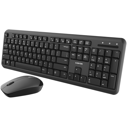 CANYON SET-W20, Wireless combo set,Wireless keyboard with Silent switches,105 keys,BG layout,optical 3D Wireless mice 100DPI black