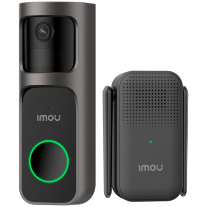 Imou 3MP Wi-Fi Doorbell 2S Kit, 2K QHD, 1/2.8 Progressive CMOS, 5000mAh rechargable battery, 125 wide-angle view, night vision 5m, Mic and Speaker, 8x Digital Zoom, PIR Motion / AI Human Detection, USB-C, Chime works as Wi-Fi extender, Weatherproof