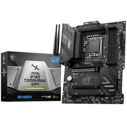 MSI MAG B760 TOMAHAWK WIFI, ATX, Socket 1700, Dual Channel DDR5 7000+(OC)MHz, 2x PCIe x16 slots, 3x M.2 slots, 1x HDMI, 1x DP, 1x USB 3.2 Gen 2x2 Type-C, 4x USB 3.2 Gen 2, 4x USB 2.0, 7.1 HD Audio, 2.5Gbps LAN, WI-FI 6E, BT, 3Y
