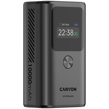 CANYON power bank OnPower 130 TFT 10000 mAh PD30W Dark Grey