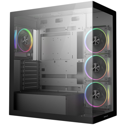 DeepCool CG580 4F V2, Mid Tower, Mini-ITX/Micro-ATX/ATX, Rear Connector support, 2xUSB3.0, 1x Type-C Gen2, 1xAudio, 3x120mm ARGB Reverse Fans, 1x120mm ARGB Fan, Tempered Glass, Mesh Panel, Black, R-CG580-BKADA4-G-2, 2Y