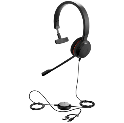 JABRA Evolve 20, Mono MS, USB C/A adapter
