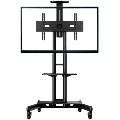 ONKRON Mobile TV Stand for 40-70” TVs with Wheels Shelves Height Adjustable Rolling TV Cart, Black
