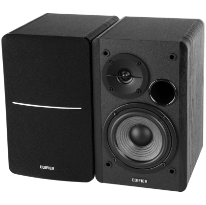 Edifier R1280DB 2.0 Bookshelf Speakers, BT V5.1, Optical, Coaxial, RCA, 0.5-inch Tweeters, 4-inch Drivers, 42W (RMS), Control Knobs and Remote Control, Black