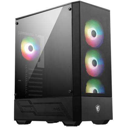 MSI MAG FORGE 112R, Mid-Tower, ATX/M-ATX/ITX, 2x USB 3.2 Gen 1 Type-A, 1x Audio/1x Mic, Insta-light Loop Button, ARGB Hub, 4x 120mm ARGB Fans, 4mm Tempered Glass