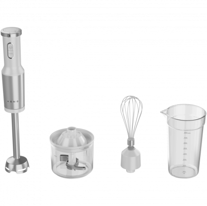 Hand Blender, 1200W in CB, White, Tiger Teeth Cutter, Whisk, Food Processor, Cup