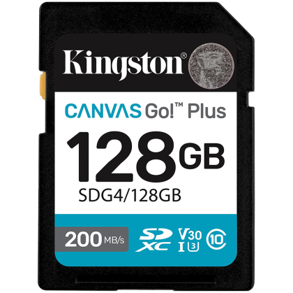 KINGSTON 128GB SDXC Canvas Go Plus Gen4 200MB/s C10 UHS-I U3 V30