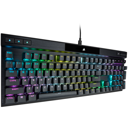CORSAIR K70 RGB PRO Optical-Mechanical, Backlit RGB LED, Black, Black PBT Keycaps